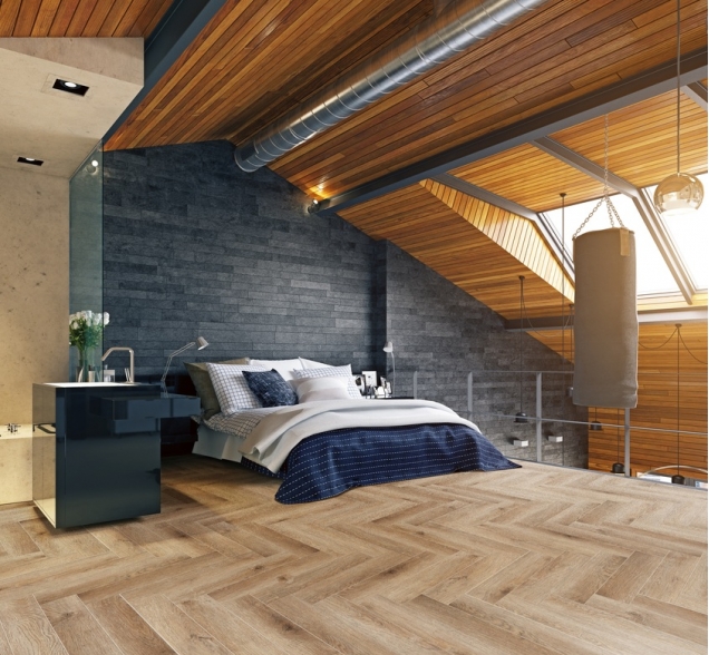 Виниловый ламинат SPC "Cronafloor" Herringbone Дуб Монпелье (640*128*4,5 мм) — купить в Северодвинске