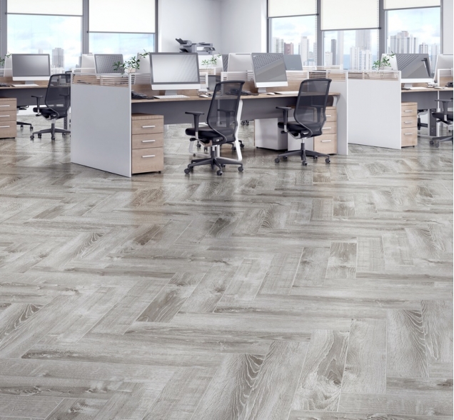 Виниловый ламинат SPC "Cronafloor" Herringbone Дуб Страсбург (640*128*4,5 мм) — купить в Северодвинске