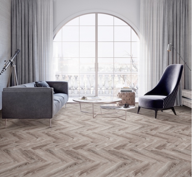 Виниловый ламинат SPC "Cronafloor" Herringbone Дуб Тулон (640*128*4,5 мм) — купить в Северодвинске