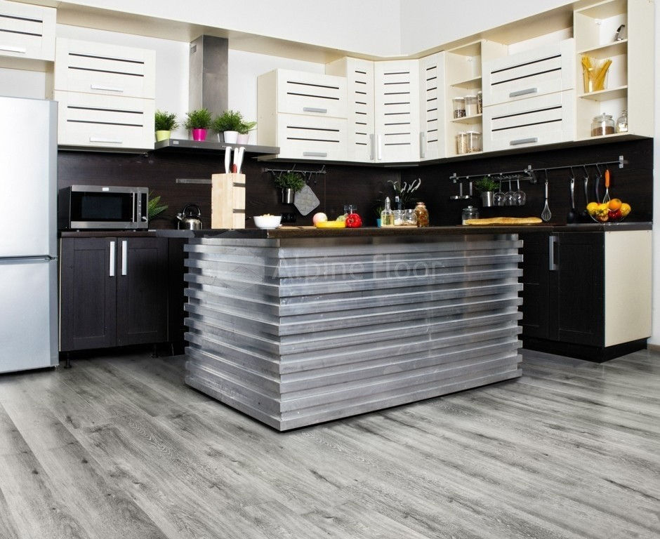 Замковая ПВХ плитка "Alpine Floor" Ясень Серый  (1220*183*4мм) — купить в Северодвинске