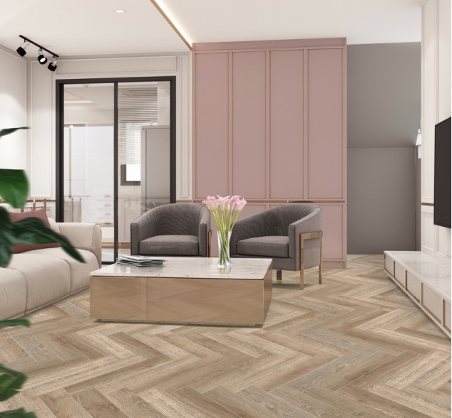 Виниловый ламинат SPC "Cronafloor" Herringbone Дуб Лилль (640*128*4,5 мм) — купить в Северодвинске