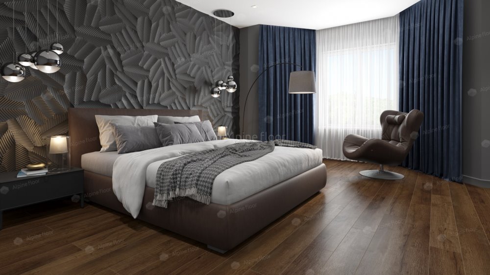 SPC Ламинат "Alpine Floor" Дуб шоколадный (1220*183*8 мм) — купить в Северодвинске