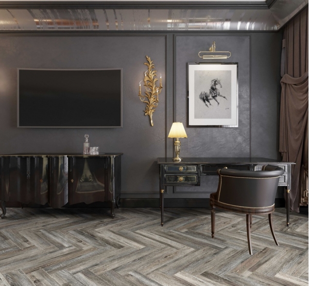 Виниловый ламинат SPC "Cronafloor" Herringbone Дуб Реймс (640*128*4,5 мм) — купить в Северодвинске