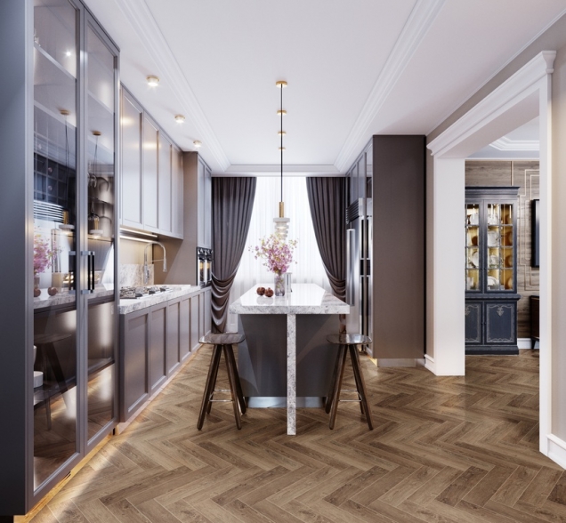 Виниловый ламинат SPC "Cronafloor" Herringbone Дуб Тулуза (640*128*4,5 мм) — купить в Северодвинске